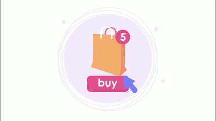 Sticker - ecommerce technology shopping bag animation