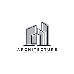 Wall Mural - Architecture logo design, Vector construction company brand design template. Architect and Construction vector logo template