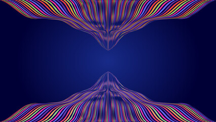 Poster - Colorful wavy lines extend space sense technology sense vector background