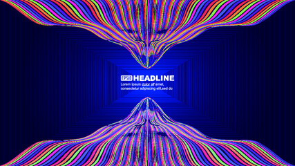 Poster - Colorful wavy lines extend space sense technology sense vector background