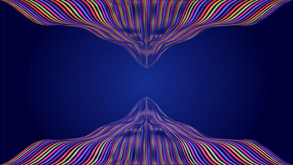 Poster - Colorful wavy lines extend space sense technology sense vector background