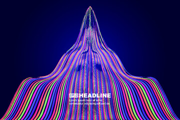 Poster - Wave motion stretches into the distance colorful lines abstract texture vector background
