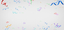 3d Render Of Colorful Confetti On Transparent Background.