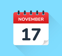 Poster - November 17 - Calendar icon vector. Appointment and reminder symbol.