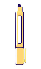 Poster - Mechanical pencil semi flat color vector element. Full sized object on white. Stationery for school. Tool with graphite stem simple cartoon style illustration for web graphic design and animation