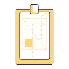 Fototapete - Architect project semi flat color vector element. Full sized object on white. Paperwork. Schematic construction plan simple cartoon style illustration for web graphic design and animation