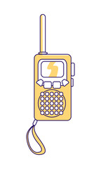 Poster - Portable radio transmitter semi flat color vector element. Full sized object on white. Wireless communication device simple cartoon style illustration for web graphic design and animation