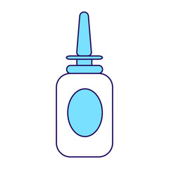 Poster - Nasal spray semi flat color vector element. Full sized object on white. Medical substance for nose. Influenza symptom simple cartoon style illustration for web graphic design and animation