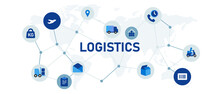 Logistics Concept Of Product Delivery Warehousing Technology Connected Icon Global International Shipment
