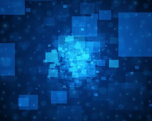 Wall Mural - digital geometry shape abstract flow matrix blue rectangle figure cyberspace flash spotlight backgro