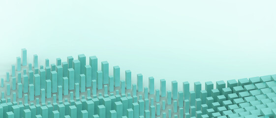 Aufkleber - Abstract Technology Background. Metaverse and Internet digital data for Random Box Curve design with waves Innovation Futuristic design on blue background. digital data, banner,website-3d Rendering