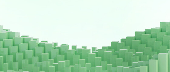 Poster - Abstract Technology Background. Metaverse and Internet data for Random Box Curve design with digital music entertainment concept on Green background. Internet, connection, digital, banner-3d Rendering