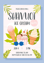 Shavuot Day Party Invite Concept. Happy Shavuot Day. Vector Illustration