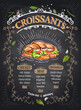 Croissants chalkboard menu template