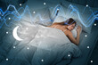 © New Africa - Young woman sleeping in comfortable bed at home, above view. Healthy circadian rhythm and sleep habits