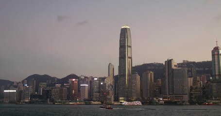 Fototapete - Hong Kong at sunset time