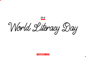 Canvas Print - World Literacy Day Cursive Text Word Art Design Slogan of Friendship