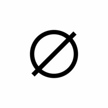 Black Empty Set Or Null Set Or Void Set. Mathematical Symbol Of Empty Set. Vector Illustration Isolated On White Background