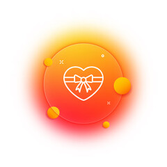 Poster - Hearts line icon. Heart tied with a ribbon. Candy in the shape of a heart, Love. St. Valentines Day concept. Glassmorphism style. Vector line icon for Business and Advertising