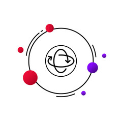 Aufkleber - pie arrows line icon. circular arrows. 360 degree. a virtual reality. 3d object. recycling. vector l