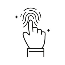 Fingerprint Impression Line Icon Design,Fingerprint Impression Concept Graphic Design Can Be Used As Icon Representations