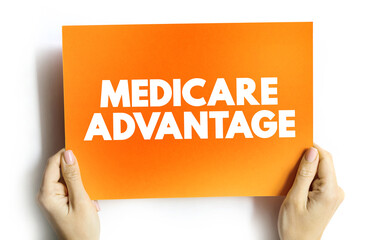 Medicare Advantage text quote on card, concept background