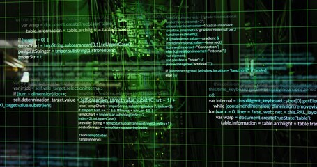Poster - Animation of data processing on black background