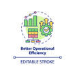 © bsd studio - Better operational efficiency concept icon. Big data processing benefit abstract idea thin line illustration. Analytics. Isolated outline drawing. Editable stroke. Arial, Myriad Pro-Bold fonts used
