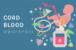 Cord Blood Awareness vector illustration. Cord Blood medical concept
