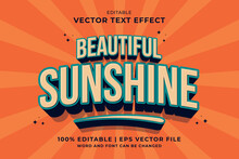 Editable Text Effect Sunshine 3d Cartoon Template Style Premium Vector