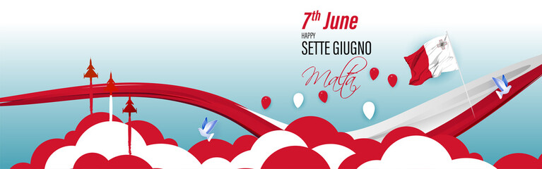 Vector illustration for happy sette Giugno -Malta