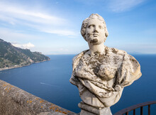 Marble Statue At The Terrazza Dell'Infinito, Villa Cimbrone, Ravello, Amalfi Coast, Italy