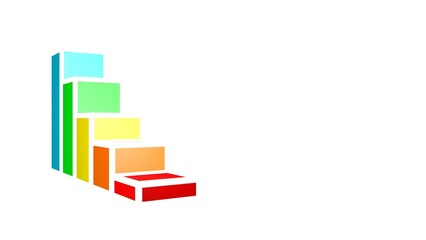 Poster - Colored columns. Growth chart. Business project. Sales report. 3D rendering.