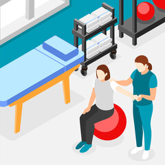 Wall Mural - Physiotherapy Isometric Background