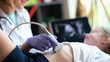 © megaflopp - Doctor conducting ultrasound examination of internal organs of child in clinic