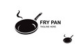 Fry Pan Logo Design Template. vintage restaurant and fraying pan logo. Kitchen frying pan.