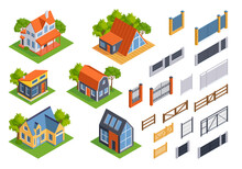 Isometric Houses And Fences