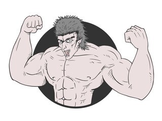 Sticker - Muscle bodybuilding man