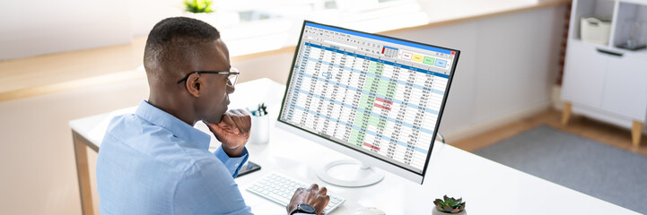 Poster - Analyst Employee Working With Spreadsheet