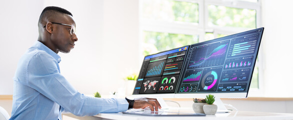 Poster - Predictive Business Analytics. African American Analyst