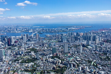 都市風景・白金高輪より湾岸を望む・空撮