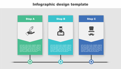 Sticker - Set Magic stone, Bottle with potion and Magician. Business infographic template. Vector