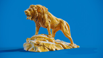 Low poly lion 3d art 