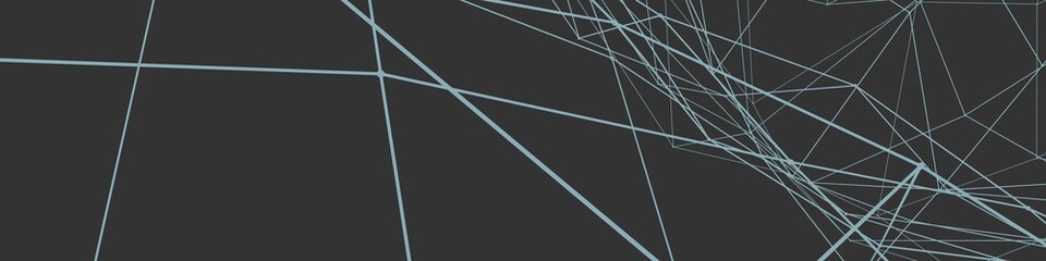 Poster - Gray banner or background with colored lines. Net. 3D rendering.