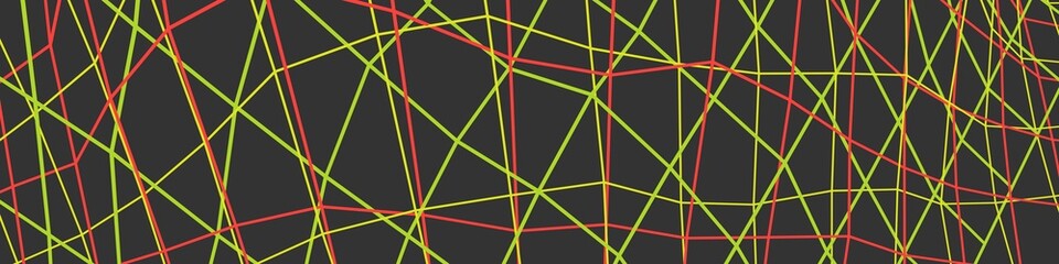 Poster - Gray banner or background with colored lines. Net. 3D rendering.