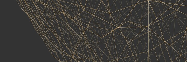 Poster - Gray banner or background with colored lines. Net. 3D rendering.