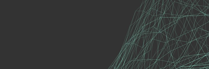 Poster - Gray banner or background with colored lines. Net. 3D rendering.