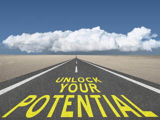Wall Mural - Unlock Your Potential motivational quote.