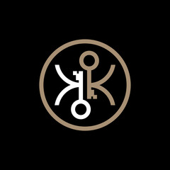 Poster - business key illustration logo with letter K