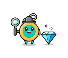 Sticker - Illustration of yoyo character with a diamond